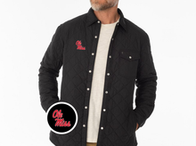 Load image into Gallery viewer, Ole Miss - Quilted Shacket - Ole Miss Stack - Black -1