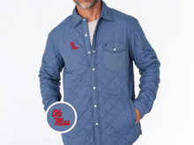 Load image into Gallery viewer, Ole Miss - Quilted Shacket - Ole Miss Stack - Slate Blue -1