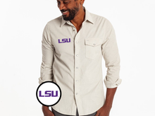 Load image into Gallery viewer, LSU - Corduroy Pearl Snap - LSU - Silver Fox
