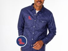 Load image into Gallery viewer, Ole Miss - Quilted Shacket - Ole Miss Stack - Navy -1
