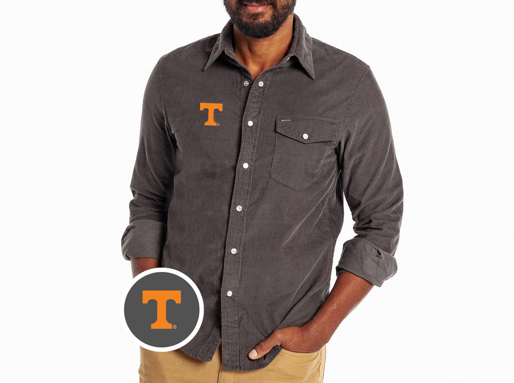 University of  Tennessee - Corduroy Pearlsnap - T - Charcoal