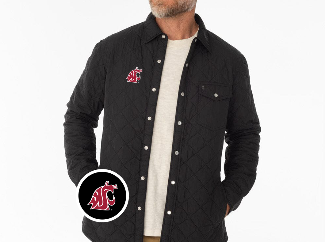 Washington State - Quilted Shacket - Cougar - Black